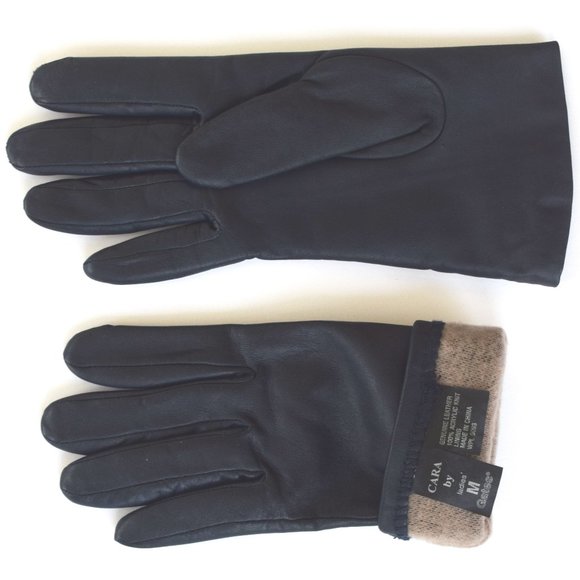 Accessories - Buttery Soft Lined Black Leather Gloves - Medium